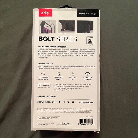 Motorola Moto G (7th Gen) Phone Case Red/Black NWT - Picture 2 of 5